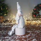 Игрушка мягкая «Дед Мороз в костюмчике с пайетками» 49×17 см, серебристо-белый - Фото 4