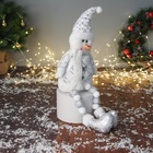 Игрушка мягкая «Снеговик в костюмчике с пайетками» 44×19 см, серебристо-белый - Фото 2