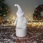 Игрушка мягкая «Снеговик в костюмчике с пайетками» 44×19 см, серебристо-белый - Фото 3