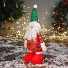 Игрушка мягкая «Дед Мороз в сияющем костюме» 34×17 см, красно-зелёный - Фото 4