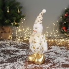 Игрушка мягкая «Снеговик в костюме со звёздами» 36×19 см, золотисто-белый - Фото 4