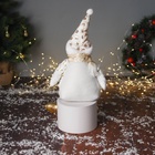 Игрушка мягкая «Снеговик в костюме со звёздами и в колпаке» 46×19 см, золотисто-белый - Фото 3