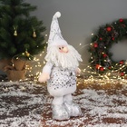 Игрушка мягкая «Дед Мороз блеск», 59×21 см/40×21 см, серебристо-белая - Фото 2