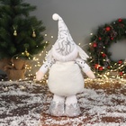 Игрушка мягкая «Дед Мороз блеск», 59×21 см/40×21 см, серебристо-белая - Фото 3