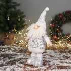 Игрушка мягкая «Дед Мороз блеск», 59×21 см/40×21 см, серебристо-белая - Фото 4