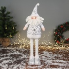 Игрушка мягкая «Дед Мороз блеск», 59×21 см/40×21 см, серебристо-белая - Фото 5