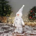 Мягкая игрушка «Снеговик блеск» (59×21 см выдвинутые ножки) 40×21 см, серебристо-белый - Фото 4