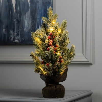 Фигура светодиодная «Зимняя пихта» 33×25×25 см, 20 LED, батарейки AG13×3 (в комплекте), свечение тёплое белое