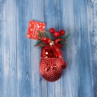 Ёлочная игрушка «Рукавичка с ягодками» 12×6.5 см, красный - Фото 2