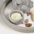 Японский сад камней настольный «Дзен. Хотей ничего не слышу», со свечой, набор аксессуаров, d=16.5 см - Фото 3