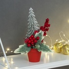 Новогодняя композиция на стол «Зимнее волшебство. Яркий праздник», в горшке, 20×7 см - Фото 1