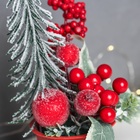 Новогодняя композиция на стол «Зимнее волшебство. Яркий праздник», в горшке, 20×7 см - Фото 2