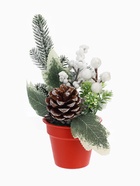 Новогодняя композиция на стол «Зимнее волшебство. Яркий праздник», в горшке, 20×7 см - фото 60150924