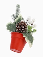 Новогодняя композиция на стол «Зимнее волшебство. Яркий праздник», в горшке, 20×7 см - фото 60150926