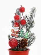 Новогодняя композиция на стол «Зимнее волшебство. Яркий праздник», в горшке, 20×7 см - Фото 5