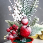 Новогодняя композиция на стол «Зимнее волшебство. Яркий праздник», в горшке, 24×7 см - фото 60150938