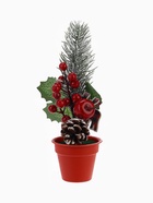 Новогодняя композиция на стол «Зимнее волшебство. Яркий праздник», в горшке, 25×7 см - фото 60150944