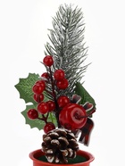 Новогодняя композиция на стол «Зимнее волшебство. Яркий праздник», в горшке, 25×7 см - фото 60150945