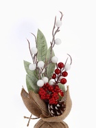 Новогодняя композиция на стол «Зимнее волшебство. Яркий праздник», в мешочке, 25×10 см - фото 60150951