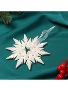 Ёлочная игрушка «Зимнее волшебство. Снежинка рельефная», 11×11 см, белый перелив 10514348