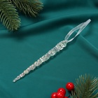 Ёлочная игрушка «Зимнее волшебство. Сосулька», 14.5×1 см, прозрачный перелив - фото 118987410 Ёлочная игрушка «Зимнее волшебство. Сосулька», 14.5×1 см, прозрачный перелив - фото 118987410