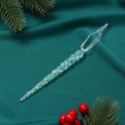 Ёлочная игрушка «Зимнее волшебство. Сосулька», 14.5×1 см, голубой перелив - Фото 3