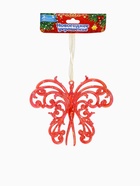 Ёлочная игрушка «Зимнее волшебство. Кружевная бабочка», 10×12 см, красный перелив 10514364