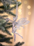 Ёлочная игрушка «Зимнее волшебство. Фея с шариком», 12×11.5 см, белый перелив - Фото 4