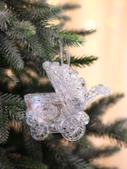 Ёлочная игрушка «Зимнее волшебство. Колясочка» 10×11 см, прозрачный перелив 10514377