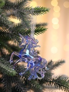 Ёлочная игрушка «Зимнее волшебство. Игривый конь», 10×10 см, фиолетовый перелив 10514381