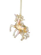 Ёлочная игрушка «Зимнее волшебство. Игривый конь», 10×10 см, золотой перелив 10514382
