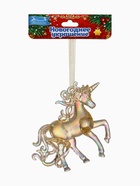 Ёлочная игрушка «Зимнее волшебство. Игривый конь», 10×10 см, золотой перелив 10514382