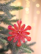 Ёлочная игрушка «Зимнее волшебство. Снежинка ажурная», 11×11 см, красный перелив - Фото 4