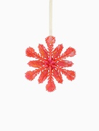 Ёлочная игрушка «Зимнее волшебство. Снежинка ажурная», 11×11 см, красный перелив - Фото 5