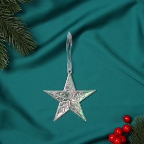 Ёлочная игрушка «Зимнее волшебство. Звезда кружевная», 9?9 см, прозрачный перелив (комплект 4 шт)