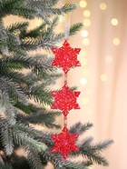Ёлочная игрушка «Зимнее волшебство. Снежинка подвесная», 23×5.5 см, красный перелив - Фото 4