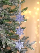 Украшение ёлочное "Снежинка подвесная" 23х5,5 см, голубой перелив - фото 809234625 Украшение ёлочное "Снежинка подвесная" 23х5,5 см, голубой перелив - фото 809234625