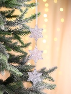 Ёлочная игрушка «Зимнее волшебство. Снежинка подвесная», 23×5.5 см, прозрачный перелив - Фото 4