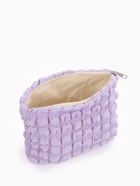 Косметичка на молнии простая, большая, мягкая, сиреневая - фото 53747082