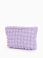 Косметичка на молнии простая, большая, мягкая, сиреневая - фото 53747083