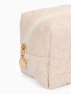 Косметичка объёмная на молнии, маленькая, с вышивкой, молочная - Фото 3