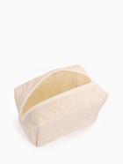 Косметичка объёмная на молнии, маленькая, с вышивкой, молочная - Фото 4