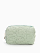 Косметичка объёмная на молнии, маленькая, с вышивкой, светло-зелёная - Фото 1