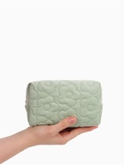 Косметичка объёмная на молнии, маленькая, с вышивкой, светло-зелёная - Фото 2