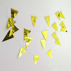 Гирлянда «Флажки», 20 флажков, 10 метров, цвет золотой 10531888