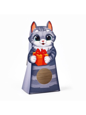 Коробка складная с окном «Котёнок», 6 х 12 х 3.5 см (комплект 5 шт)