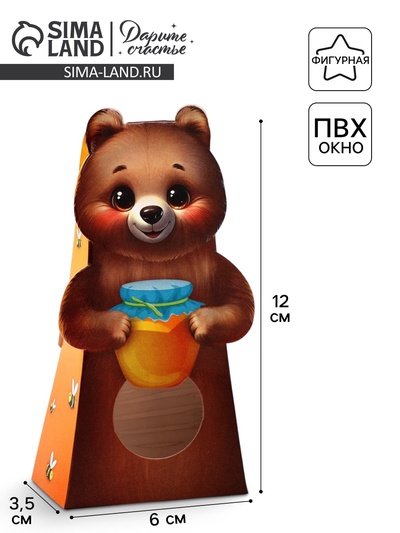 Коробка складная с окном «Сладкоежка», 6×12×3.5 см