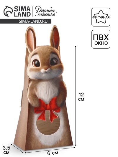 Коробка складная с окном «Зайка», 6×2×3.5 см