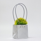 Сумка для цветов серебро, металлизированная, влагостойкая, 13×12×12 см - Фото 2
