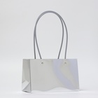 Сумка для цветов серебро, влагостойкая, 22×11×14 см - Фото 2